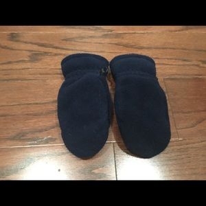 Lands End navy blue fleece mittens child size S